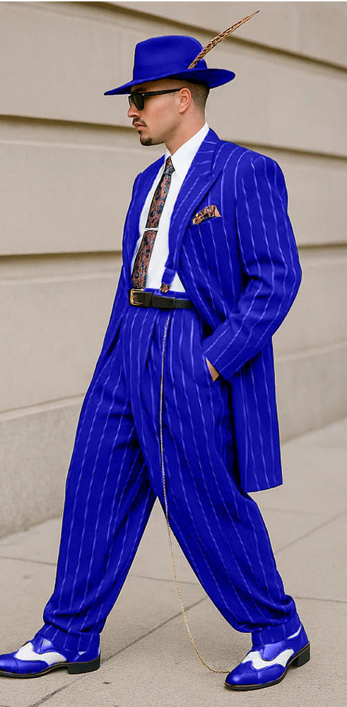 Dark Navy Blue Pinstripe Zoot Suit - Gangster Suit - 1920 Suit