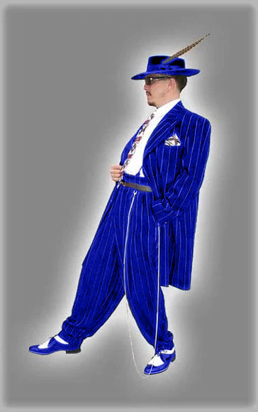 Dark Navy Blue Pinstripe Zoot Suit - Gangster Suit - 1920 Suit