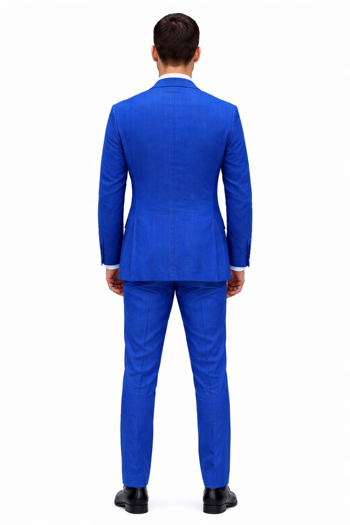 Royal Blue Linen Suit - Royal Blue Linen Suit - Royal Blue Tiffany Color