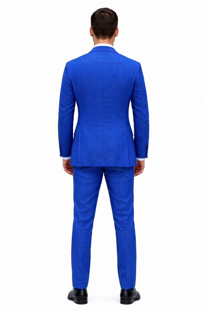 Royal Blue Linen Suit - Royal Blue Linen Suit - Royal Blue Tiffany Color