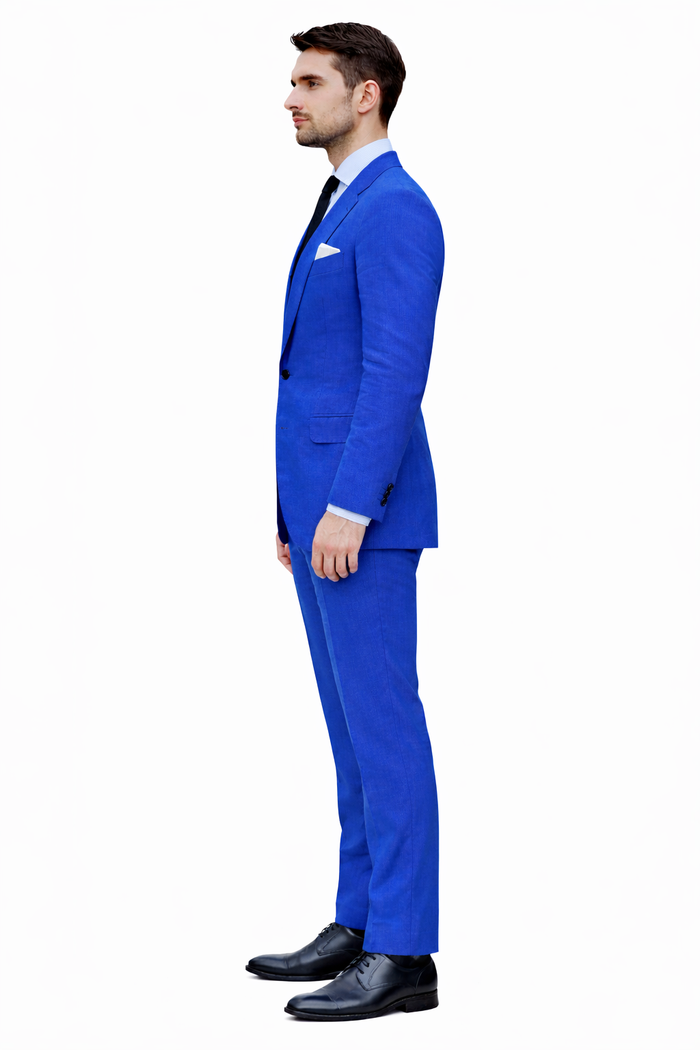 Royal Blue Linen Suit - Royal Blue Linen Suit - Royal Blue Tiffany Color