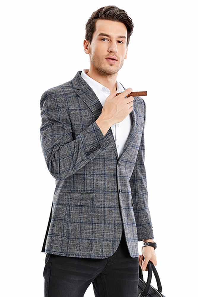 Men's Glen Plaid Sport Coat in Charcoal