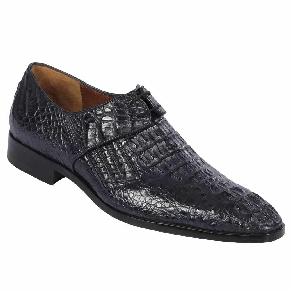 Men's Navy Crocodile & Calfskin Leather Slip-On Dress Loafers