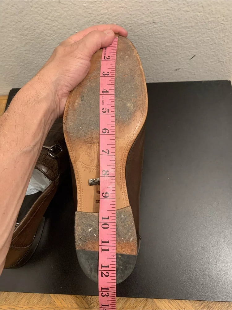 Men’s Regal Brown Slip-On Shoes – Genuine Crocodile & Calfskin Leather