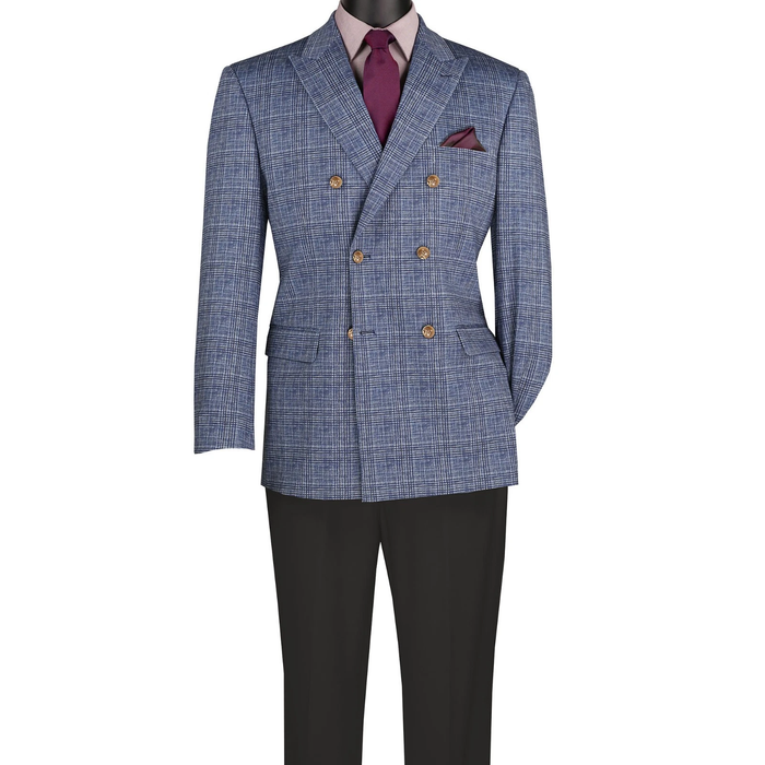 Men Regular-Fit Windowpane Blazer Jacket