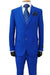 2 Button Poplin Suit in Royal Blue