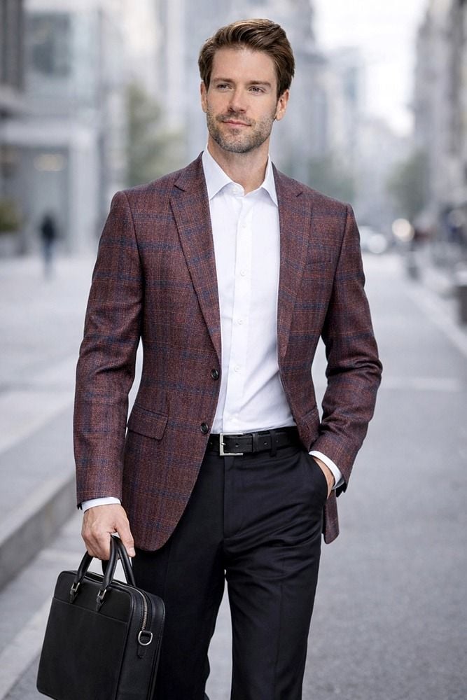 Mauve Sport Coat Plaid Blazer