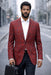Burgundy Blazer Mens Plaid Jacket