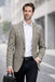 Taupe Plaid Blazer Mens Sport Coat