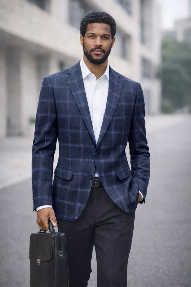 Blue Blazer Single Breasted Jacket