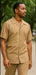 short-sleeve-tan-casual-two-piece-walking-outfit-for-sale-pant-sets-shirt-with-pant-set