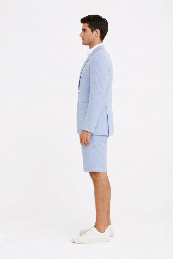 Shorts Set Pants Light Blue Summer Suit For Men