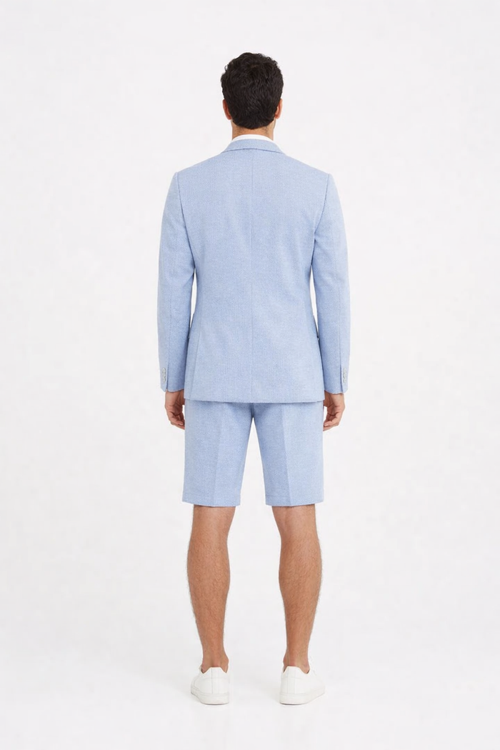 Shorts Set Pants Light Blue Summer Suit For Men