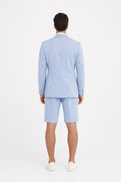 Shorts Set Pants Light Blue Summer Suit For Men