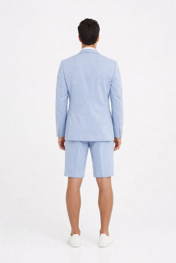 Shorts Set Pants Light Blue Summer Suit For Men