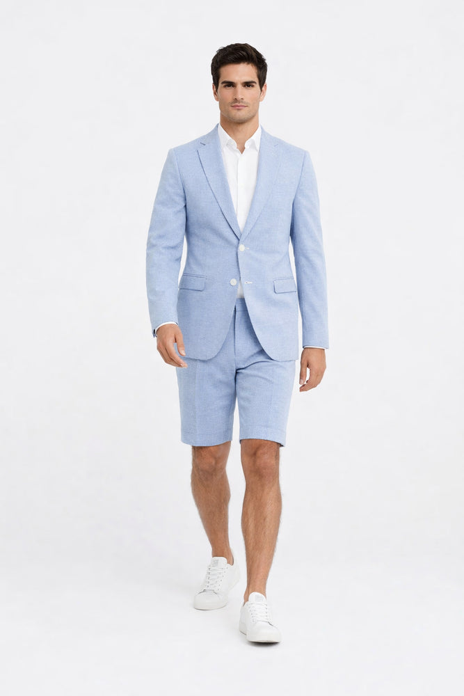 Shorts Set Pants Light Blue Summer Suit For Men