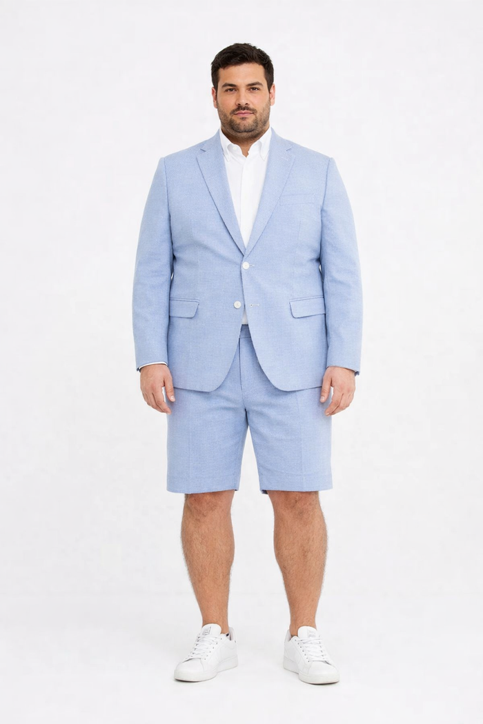 Shorts Set Pants Light Blue Summer Suit For Men