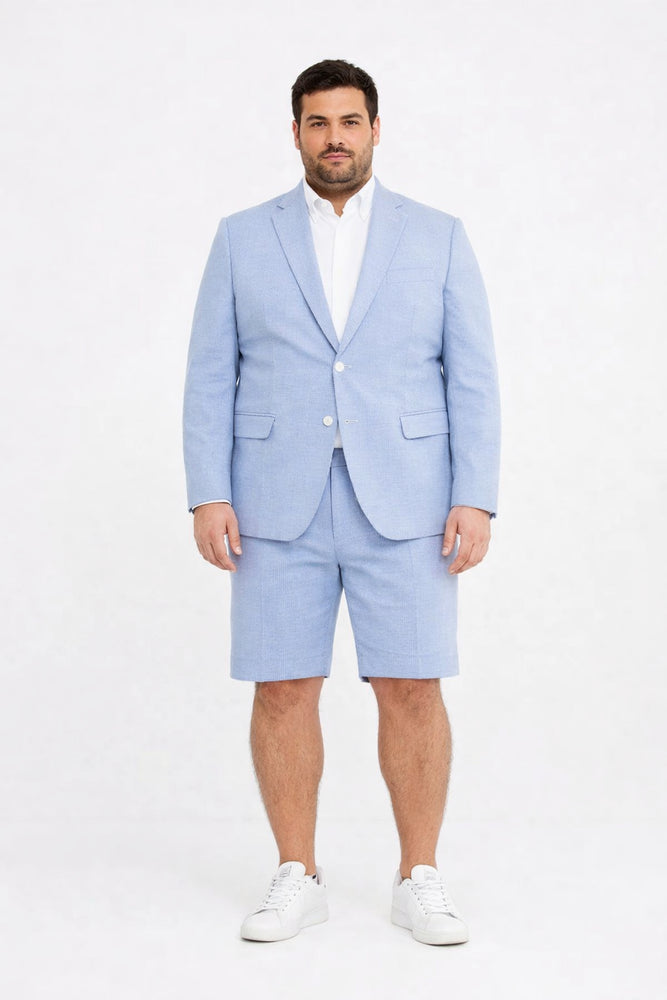 Shorts Set Pants Light Blue Summer Suit For Men