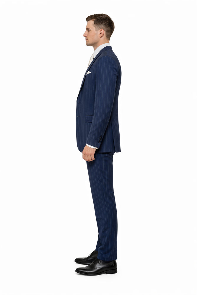 Navy Heritage Pinstripe 3-Piece MasterTailor Suit by Rossiman
