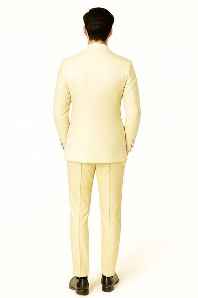 SKU#JA61572 Cream Suit - Ivory Tuxedo - Off White Paisley Suit - Floral Tuxedo - Wedding Tuxedo
