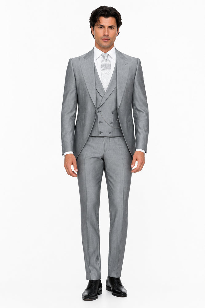 Slim Fit Suit - Vested Morning Light Grey Suit