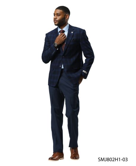 Stacy Adams Men's Hybrid Fit Sport Coat - Glen Plaid Pattern