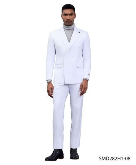 Stacy Adams Men's 2 Piece Executive Suit - Double Breasted