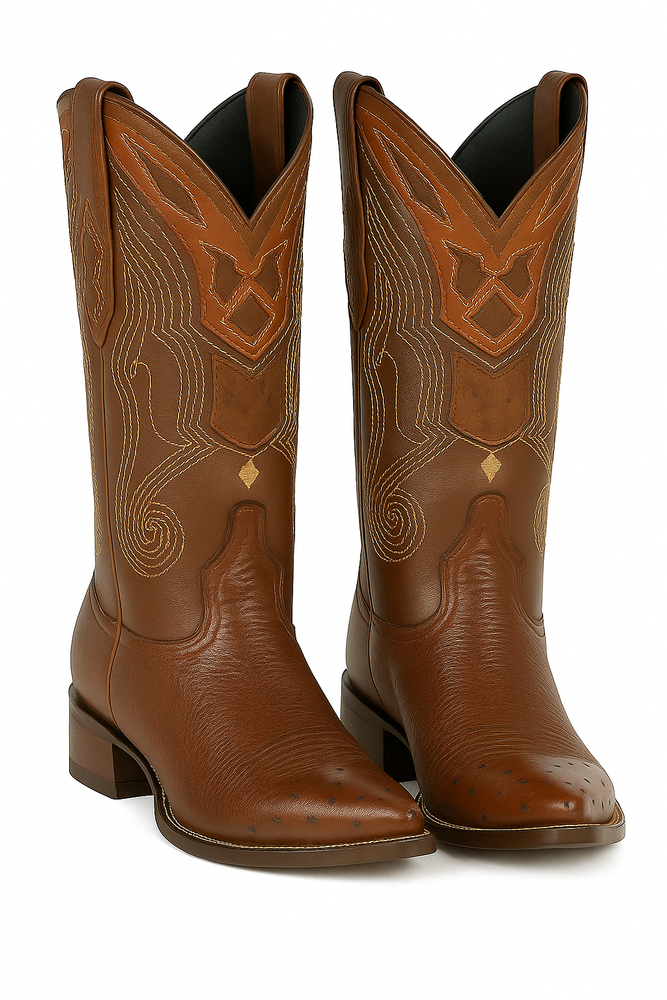 Men's Wild West Smooth Ostrich Skin 3X Toe Boots 29504-B