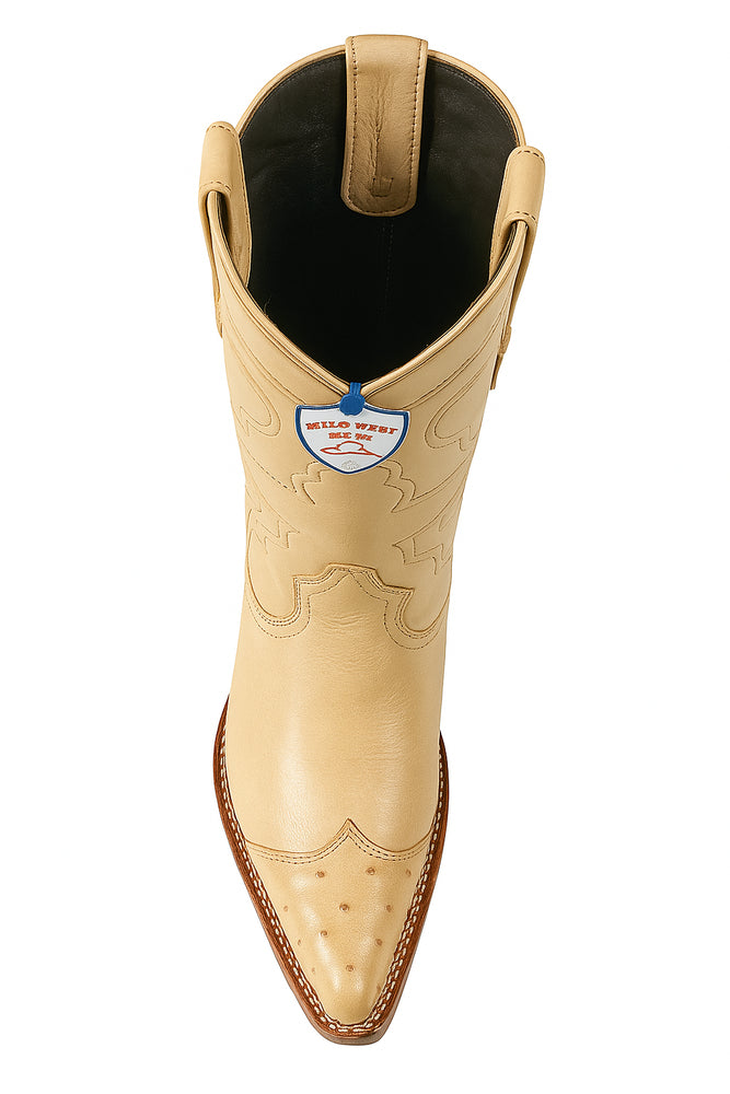 Men's Wild West Smooth Ostrich Skin 3X Toe Boots 29504-B