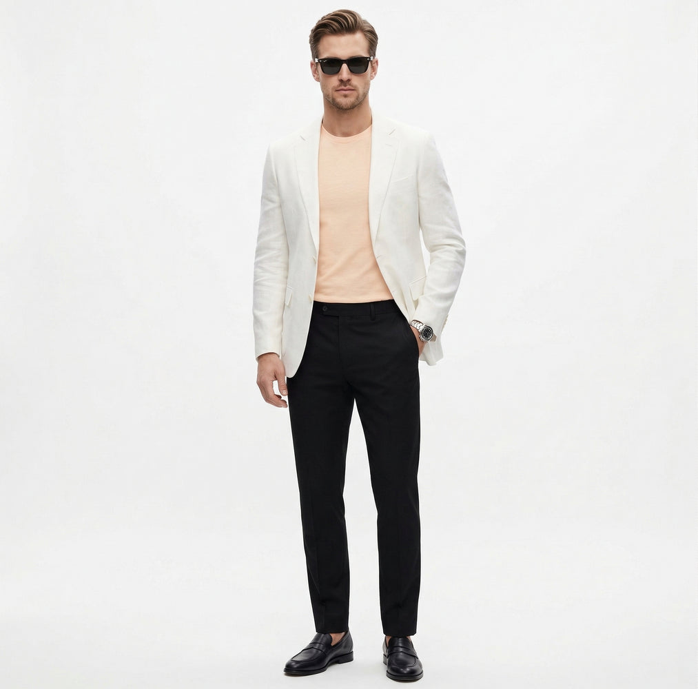 Miami Vice  Sonny Crockett Mens White Blazer – Classic Fit Formal Casual Dress Jacket for Business and Wedding Iconic Characters  Pop Culture