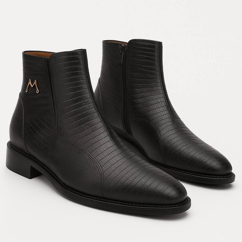 Peninsula Lizard Emblem Boot Black By Mezlan Made In Spain Brand