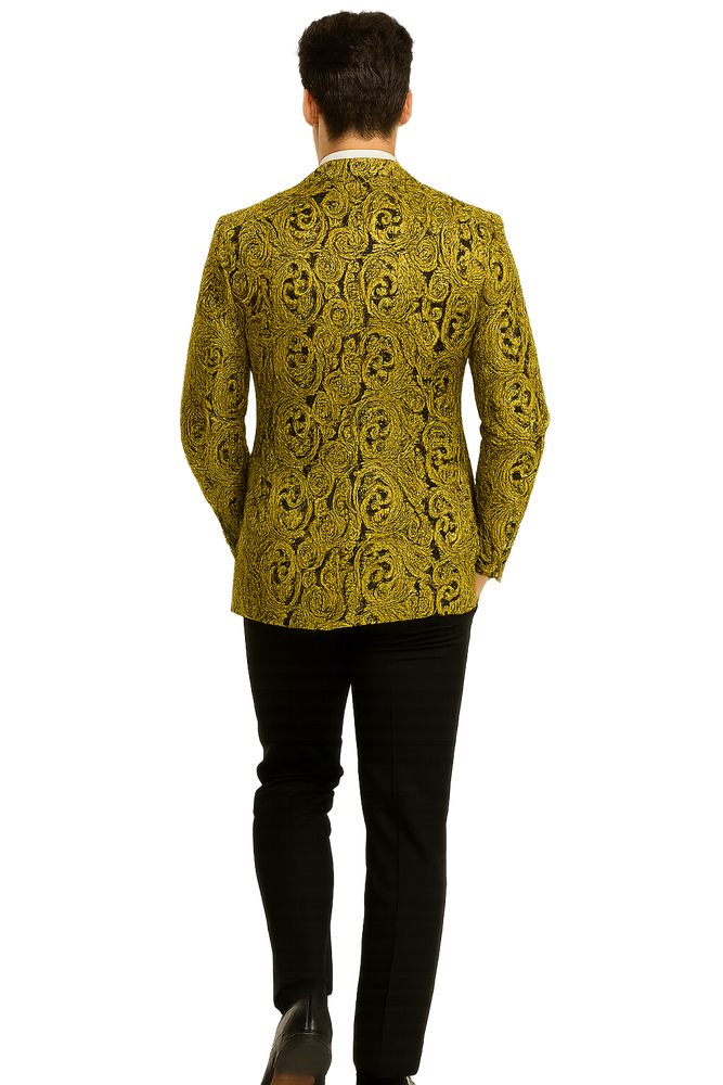 Big and Tall Tuxedo Fashionable Paisley Tuxedo Sparkling Pattern Blazer Available In Big and Tall Sizes