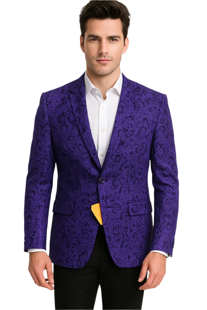 Big and Tall Tuxedo Fashionable Paisley Tuxedo Sparkling Pattern Blazer Available In Big and Tall Sizes