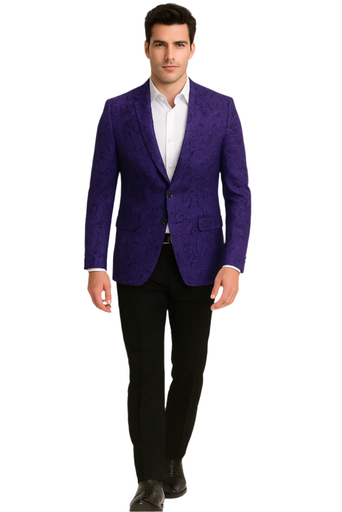 Big and Tall Tuxedo Fashionable Paisley Tuxedo Sparkling Pattern Blazer Available In Big and Tall Sizes