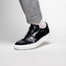 Zelli Spettacolare Calfskin & Suede Slip-On Sneakers in Black
