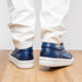 Zelli Spettacolare Pebble Grain Calfskin & Suede Slip-On Sneaker in Navy