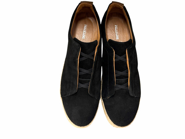 P01008 Sportivo- Elastic Vamp- Black Suede
