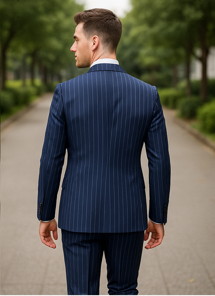 Steve Harvey Navy Three Piece Suit