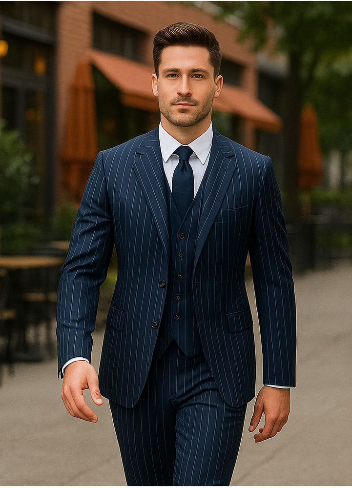 Steve Harvey Navy Three Piece Suit