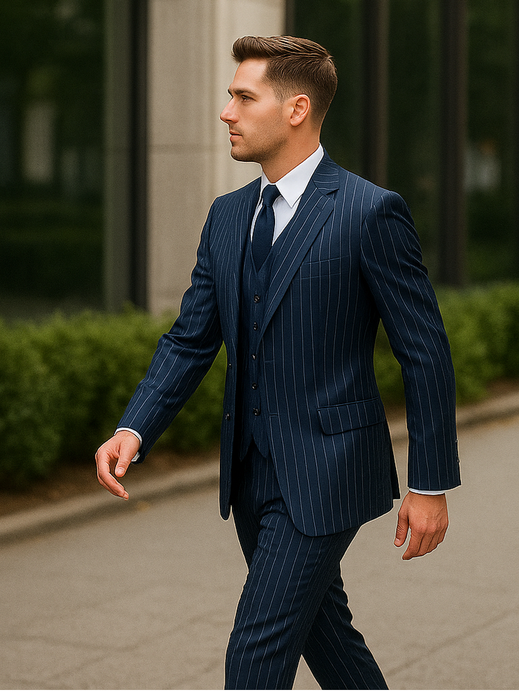 Steve Harvey Navy Three Piece Suit