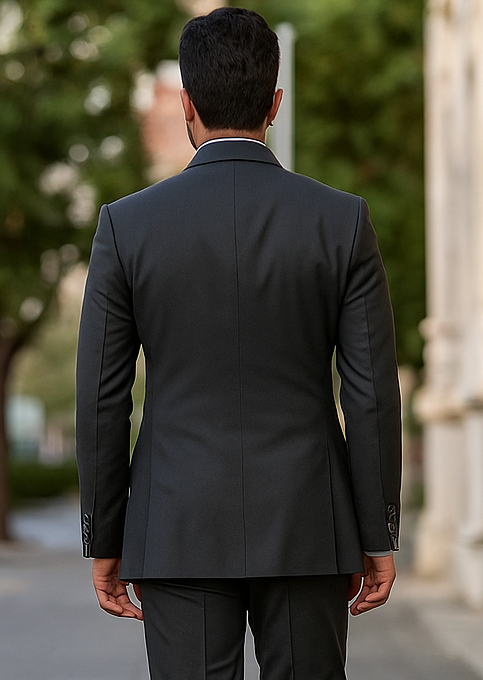 Steve Harvey Two Piece Double Breasted Black Suit