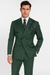 Mens Six Button Peak Lapel Double Breasted Green Suit
