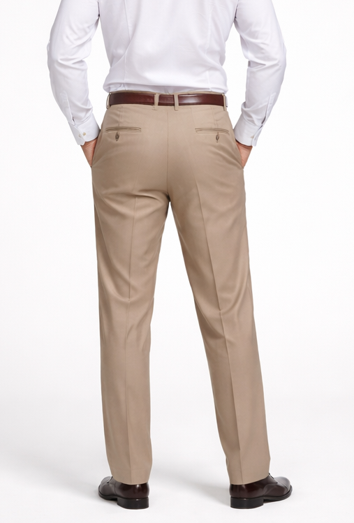 Tan ~ Beige Somerset Double-Pleated Slacks / Dress Pants Trouser unhemmed unfinished bottom