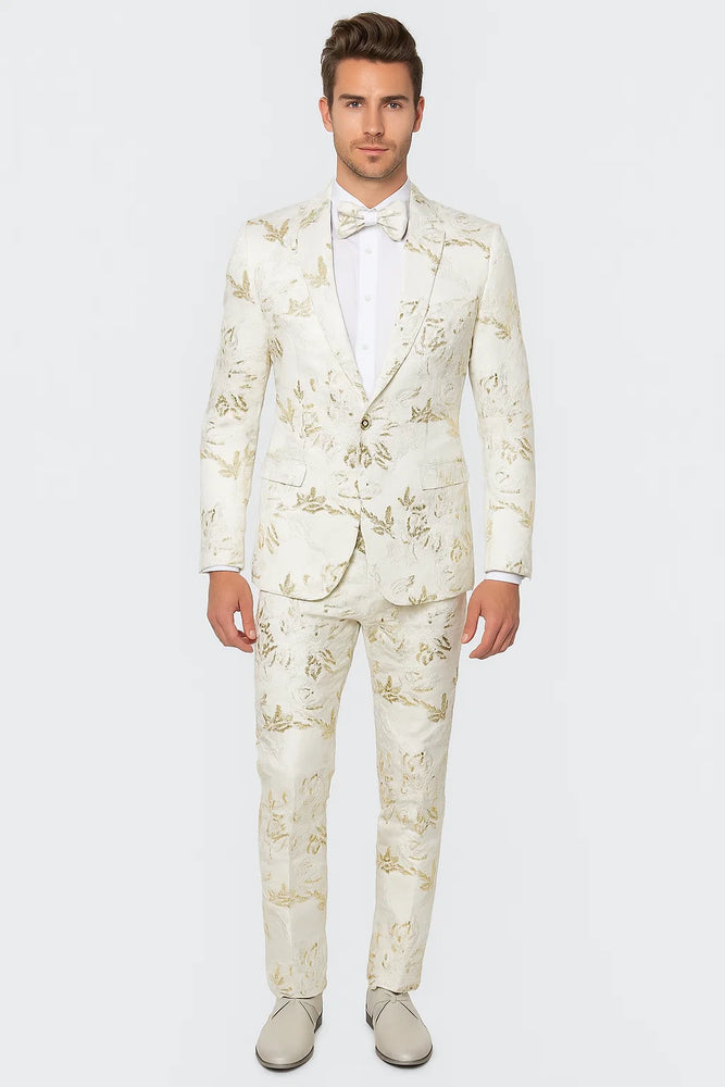 Prom 2026 Tuxedo For Men - Rose White Prom Suit