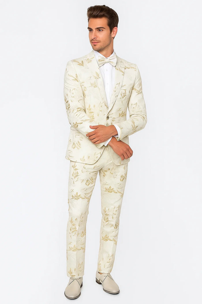 Prom 2026 Tuxedo For Men - Rose White Prom Suit