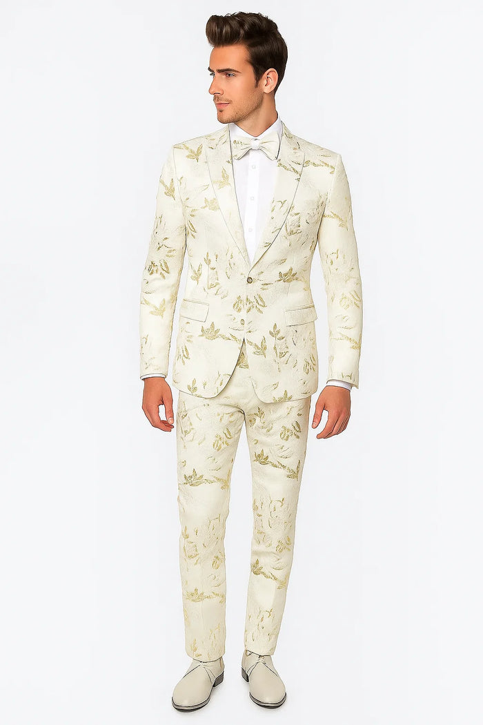 Prom 2026 Tuxedo For Men - Rose White Prom Suit
