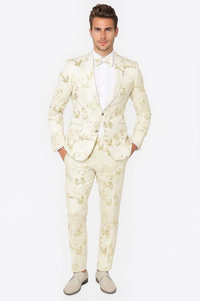 Prom 2026 Tuxedo For Men - Rose White Prom Suit