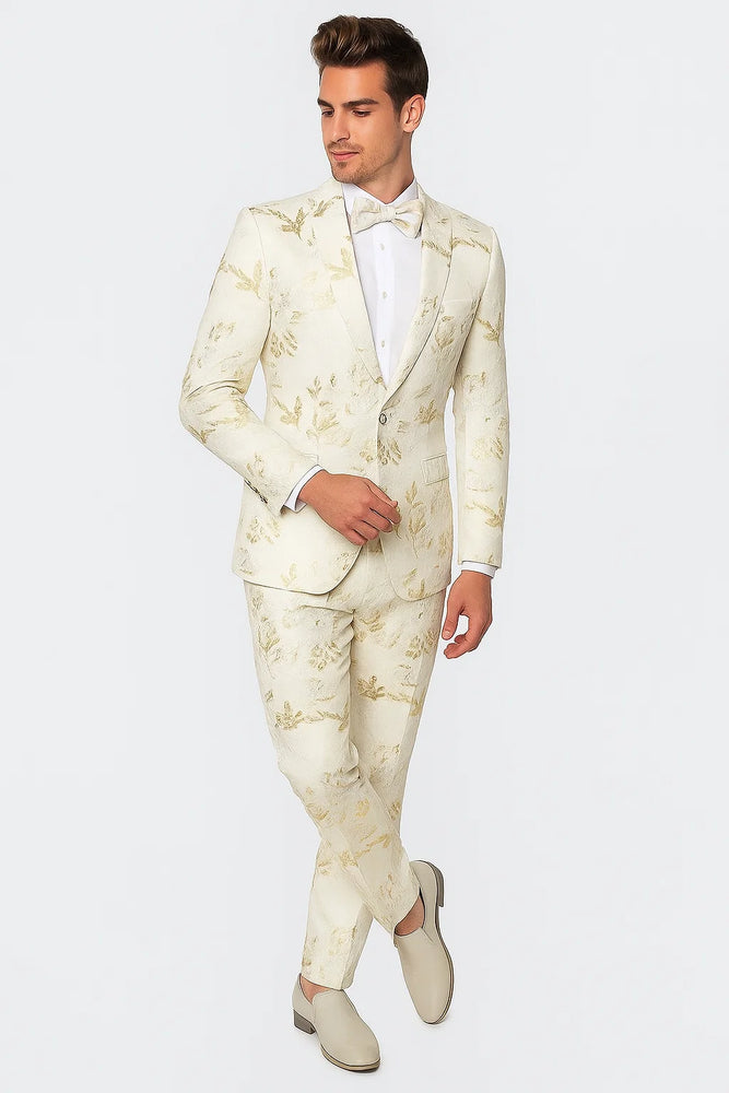 Prom 2025 Tuxedo For Men - Rose White Prom Suit