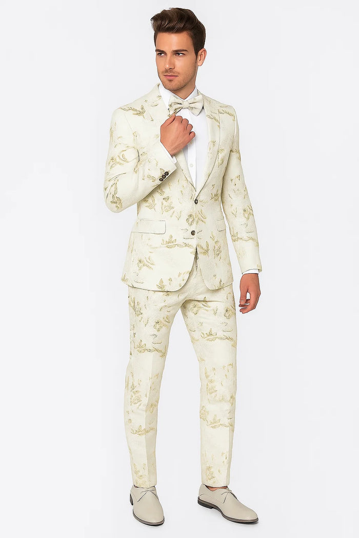 Prom 2026 Tuxedo For Men - Rose White Prom Suit