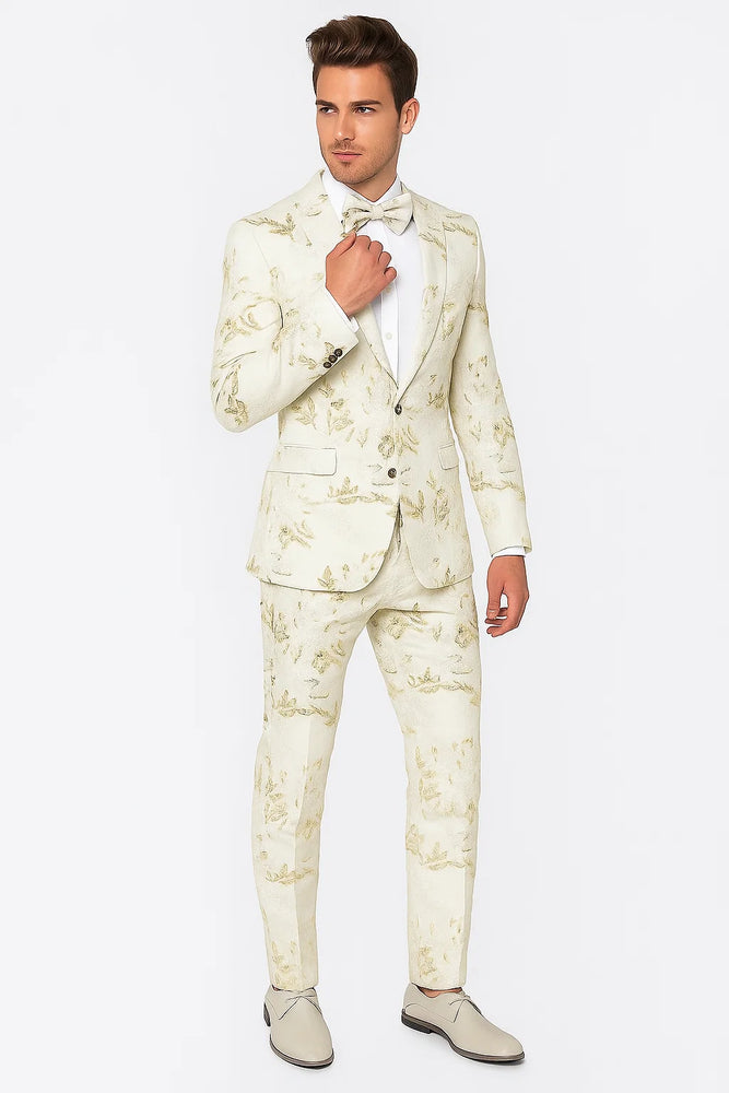 Prom 2025 Tuxedo For Men - Rose White Prom Suit